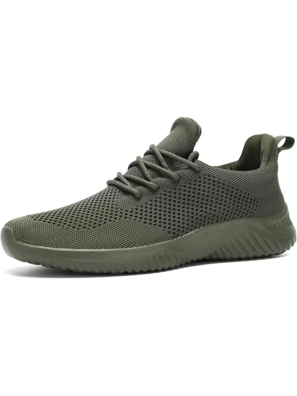 🆕Men's Army Green Slip on Walking Shoes Ultra Light Breathable Running Shoes